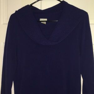 Jaclyn Smith periwinkle blue cowl neck sweater